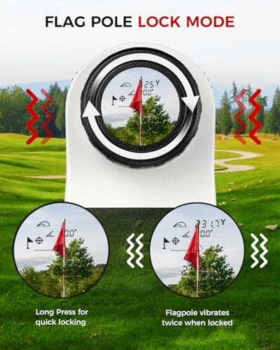 Golf Rangefinder with Slope - 1200 Yards Laser Range Finder with Flag Pole Locking Vibration, 7X Magnification rangefinder with Magnet Stripe 4