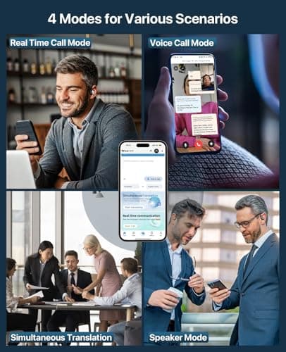 ZYDIIE AI Translation Earbuds Real Time, 144 Language Translator Earbuds OWS 3-in-1 Translation Headphones, Translation Device for Travel Business Learning Compatible with iOS and Android（Black） 5