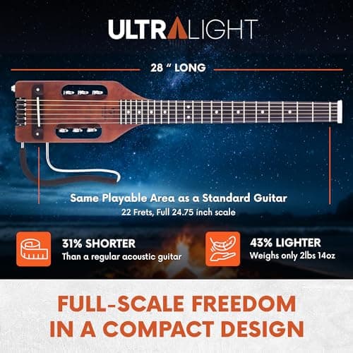 Traveler Guitar Ultra-Light Acoustic Acoustic-Electric Guitar, Antique Brown 3