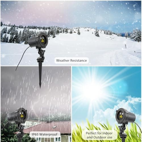 SUNFUCAN Laser Christmas Projector Lights Outdoor, Outdoor Garden Laser Light, Landscape Lights with Red and Green Stars, IP65 Waterproof,Cold Resistant. Suitable for Holiday, Party, Garden Decorati 3