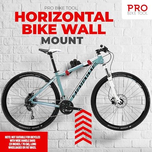 PRO BIKE TOOL Bike Wall Mount - Horizontal Indoor Bike Rack for 1 Bicycle - Bike Rack for Garage - Safe and Secure Bike Hook for Road, Mountain or Hybrid Bikes - Bike Hanger, Bicycle Storage 3