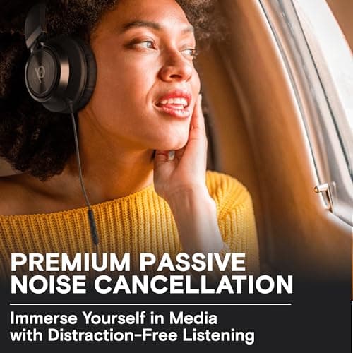 ARTIX CL750 Wired Headphones with Mic & Volume Control — Noise Isolating On-Ear Headphones for Computer and Laptop Wired, Plug in Corded Headphone Over Ear with Wire (Foldable, Aux Jack 3.5mm) 3