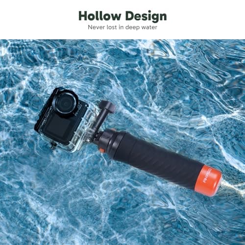 AKASO Waterproof Floating Hand Grip Action Camera Accessories for Gopro Hero 13/12/11/10/ 9/Max/DJI Osmo Action EK7000/Brave 4/Brave 7 LE/Brave 7 Action Camera Handle Mountfor Water Sports 5