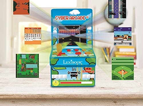 Lexibook Cyber Arcade Portable Retro Game Console, 200 Games, 2.8’’ LCD Colour Screen, Compact, Battery Operated, Blue/Green, JL2940 2