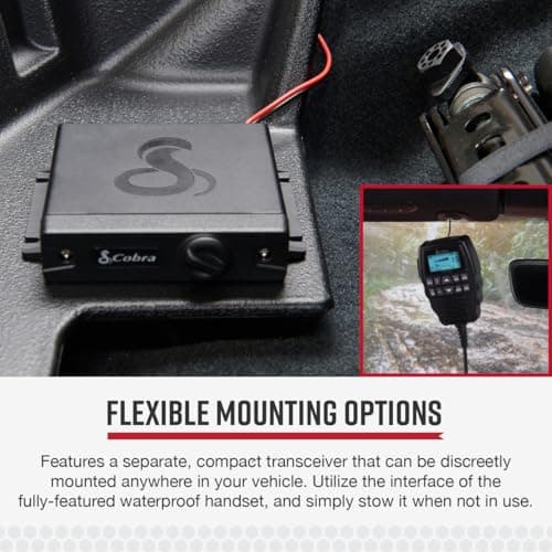 Cobra 75 All Road Wireless CB Radio - Dual-Mode AM/FM, Full 40 Channels, Bluetooth Connectivity, Digital Noise Cancellation, Waterproof, Instant Channel 9, 4-Watt Output, Easy to Operate, Black 2