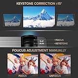 XIAOYA Outdoor Projector, HD Movie Projector Support 1080P, 4000 Lumens Home Theater Projector with HiFi Speaker, Compatible with HDMI, Fire Stick, USB (Black) 3