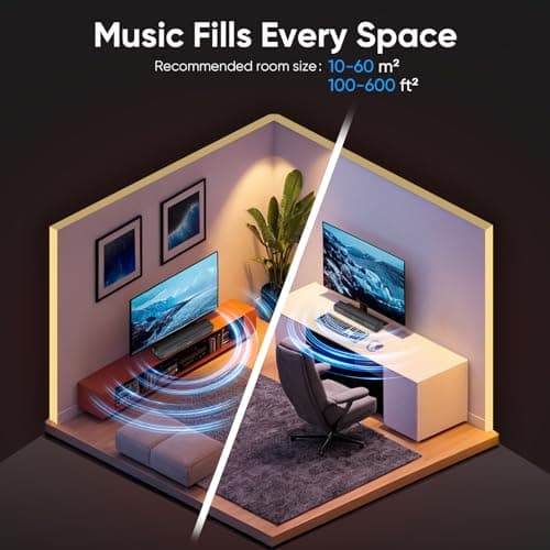 RIOWOIS Sound Bar for Smart TV, Bass Boost and Crisp Vocals,Bluetooth Soundbar for TV/PC/Gaming/Projectors,Optical/AUX/Wall Mount,17inch 2