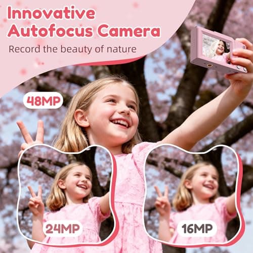 Digital Camera, FHD 4K Digital Point and Shoot Camera with 16X Zoom Anti Shake, 48MP Compact Small Camera with 32GB Card for Boys Girls Kids 2