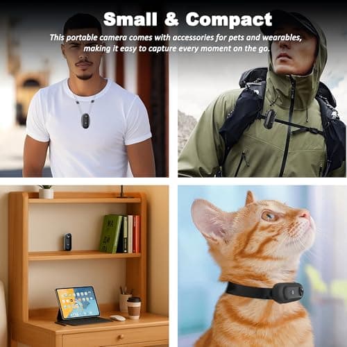 4K Mini Body Camera 128GB - Action Body Cam with Audio & Video- Thumb Hands Free Waterproof Recording Wearable Cameras - Pov Worn Portable Personal Camcorder - for Work Travel Pet Walk Swim 4