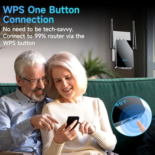 2026 WiFi Extender Signal Booster, New Gen Internet Booster for Home, 4X Faster, Covers up to 10,000 sq.ft, Wi-Fi Repeater with Ethernet Port, Wireless Long Range Amplifier, Easy Setup (Black) 4