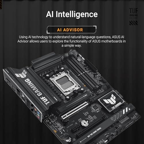 ASUS TUF Gaming B850-PLUS WiFi AMD AM5 B850 ATX Motherboard, 14+2+1 80A Stages, AI Ready, DDR5, PCIe 5.0, 3X M.2, Wi-Fi 7, 2.5Gb LAN, DisplayPort, HDMI™, USB 10Gbps & 20Gbps Type-C®, BIOS Flashback™ 2