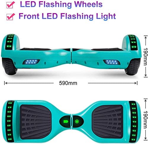 SISIGAD Scooters for Kids Ages 7-12, with Built-in Bluetooth Speaker and 6.5" Colorful Lights Wheels, Safety Certified Self Balancing Scooter(Green) 2