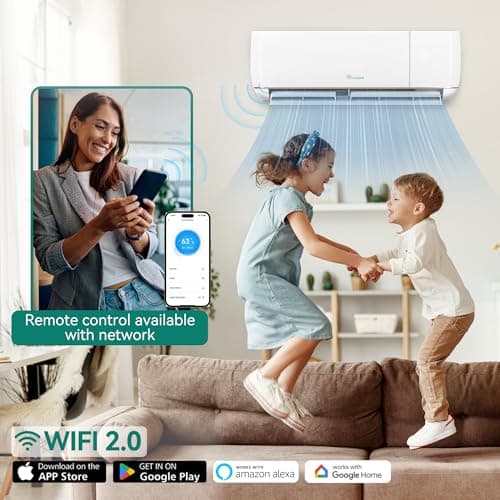 YITAHOME 12000 BTU Mini Split Air Conditioner Heat Pump System, Wifi Enabled 20 SEER2 115V Inverter Ductless AC Cool Up to 750 Sq. Ft, Compatible with Alexa, Complete Installation Kit, White 3