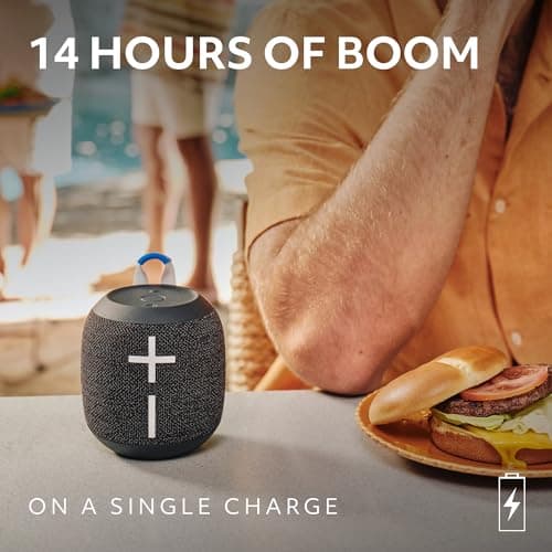 Ultimate Ears WONDERBOOM 4 Outdoor Speakers Bluetooth Waterproof with Big Bass & 360-Degree Sound, Dustproof Floating Wireless Speaker, 131ft Range - Gray 4