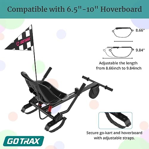Gotrax Hoverboard Attachment with Rear Shock Absorption, Hoverboard Go Kart(BLA) 3