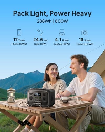 BLUETTI Elite 30 V2 Portable Power Station, 288Wh Solar Generator, 600W AC Outlets (Power Lifting 1500W), Fast Charging LiFePO4 Battery Backup for Camping, Road Trip, Outage (Solar Panel Optional) 2