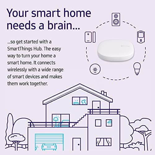 SmartThings Hub 3rd Generation [GP-U999SJVLGDA] Smart Home Automation Hub Home Monitoring Smart Devices - Alexa Google Home Compatible - Zigbee, Z-Wave, Cloud to Cloud Protocols – White 3