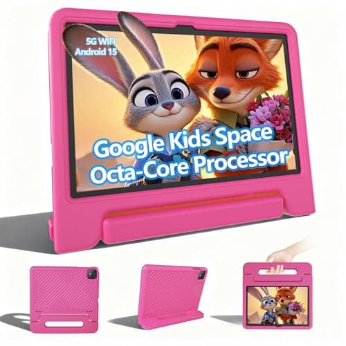 Iconiotk Android 15 Kids Tablet, 11 Inch Tablets with Octa-core CPU, Android Tablet with WiFi 6, Octa-Core, 20GB+128GB/1TB Expandable Parental Control, BT5.0, 360° EVA Case (Pink)