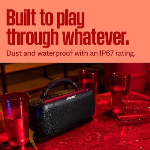 Bose SoundLink Max Bluetooth Speaker - Portable Wireless Party Speaker, IP67 Waterproof, Rope Handle, Up to 20 Hours of Playtime, USB-C, Built-in 3.5mm AUX Input, Black 4