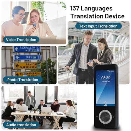 Language Translator Device, Real Time Translation Device with 137 Languages, 3" HD Screen Real Time Translator Device, Support Taking Pictures, Recording, Online, Offline, Suitable for Travel,Business 4