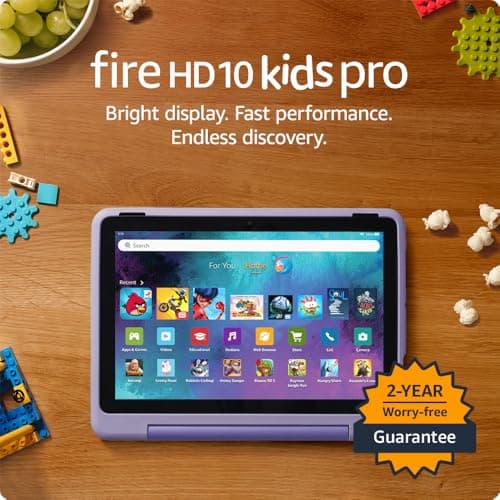 Amazon Fire HD 10 Kids Pro tablet, ages 6-12. Bright 10.1" HD screen, includes ad-free content, robust parental controls, 13-hr battery and slim case for older kids, 32 GB, Happy Day 5