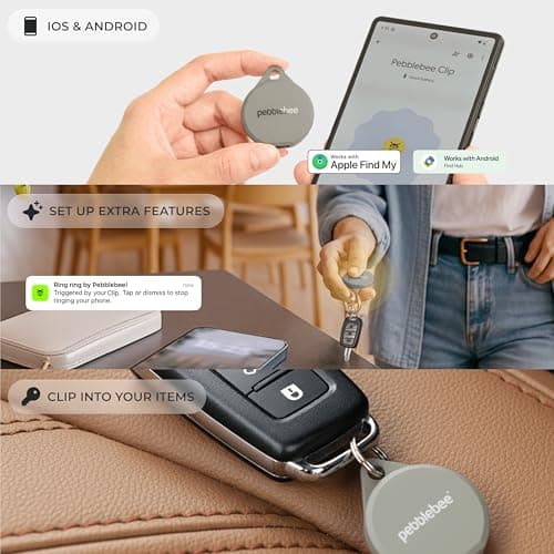 Pebblebee Clip 5 | Rechargeable Bluetooth Tracker Tag for Keys & Bags | Alternative to Air Tag & Android Trackers | 130 dB Siren, Bright LED Strobe, 12-Month Battery, Alert Safety Mode & Phone Finder 4