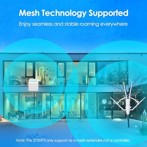 WAVLINK AC1200 Outdoor Long Range Weatherproof WiFi Extender/Wireless Access Point with Passive POE, Dual Band 5G+2.4G, 4x7dBi Omni Directional Antennas,Supports Router/AP/Repeater/Mesh Modes 4
