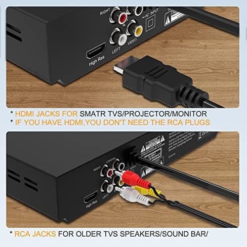 DVD Player, HDMI Region Free DVD Players for Smart TV, 1080P Upscaling, USB Input, HDMI/RCA Output Cable Included, Breakpoint Memory, Built-in PAL/NTSC, CD Players for Home 2