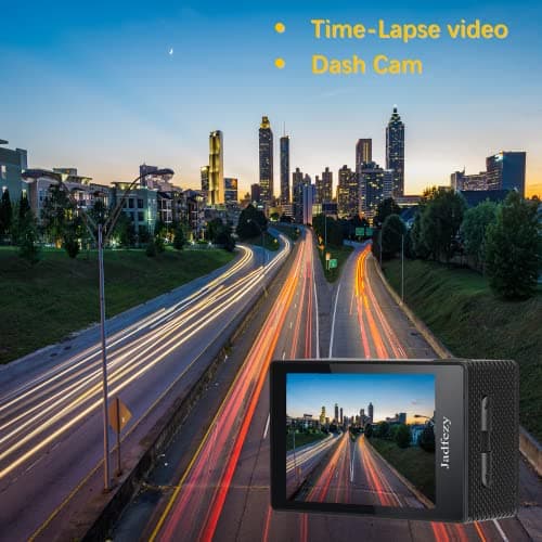 Jadfezy Action Camera FHD 1080P 12MP, 98FT/30M Underwater Waterproof Camera with 2 Batteries, Wide Angle Sports Camera with Accessories Kit Suitable for Helmet, Bicycle, etc. 4