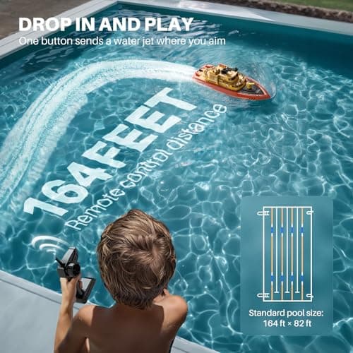 SYMA Remote Control Boat, Big RC Boat Firefighter for Kids 8-12 with 40 Mins Run Time (2 Batteries), One-Key Water Spary, 15 km/h High Speed and Low Battery Warning, Pool Toys for Boys Girls 5