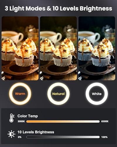 Ring Light with Stand Tripod for iPhone – Evershop 10” Overhead Camera Mount, 70.8” Tall Adjustable Selfie Light with Phone Holder for Video Recording, Photography, Streaming, TikTok, YouTube 5