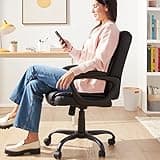 Amazon Basics Classic Puresoft PU Padded Mid-Back Height Adjustable Office Computer Desk Chair with Armrest, 26"D x 23.75"W x 42"H, Black 2