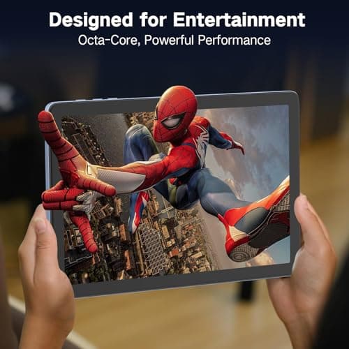 Winsing Android Tablet 10 Inch, Android 15 Tablets 2025 for Adults, Octa-Core, 12GB RAM,128GB Storage(2TB Expandable), Large Touch Screen Tablet with 10H Battery Life,WiFi & Bluetooth 5.0,Gray Blue 2