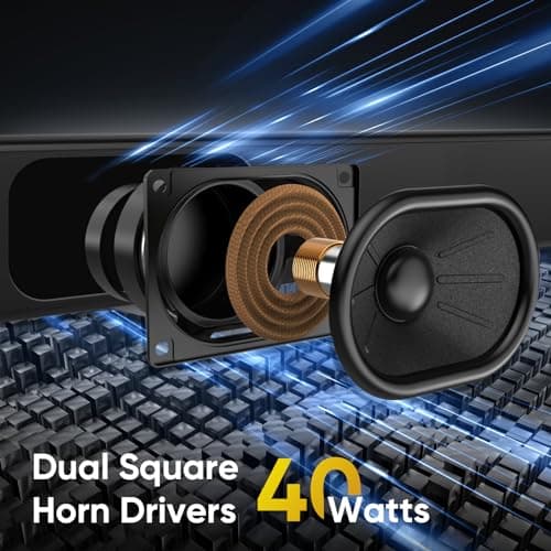 RIOWOIS Sound Bar for Smart TV, Soundbar for TV with Bass Reflector and Easy Set up, Home Audio Surround Sound System for TV PC Projector, Wall Mountable 4
