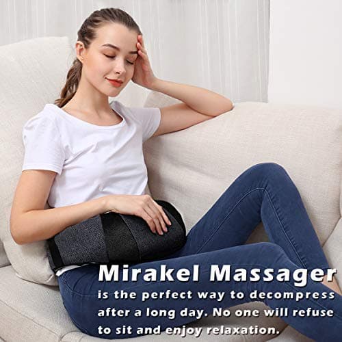 Mirakel Shiatsu Neck & Back Massager with Heat - Deep Tissue Neck, Back & Shoulder Pain Relief - Ergonomic Design Shoulder Massager, Electric Kneading Whole Body Massage Pillow Gifts for Women, Men 3