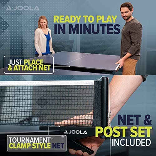 JOOLA Conversion Table Tennis Top with Metal Apron, Foam Backing and Net Set 4