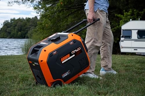 WEN Quiet 6800-Watt Dual Fuel RV-Ready Electric Start Portable Inverter Generator with Fuel Shut Off and CO Watchdog for Electric Vehicle Backup (DF680iX) 2