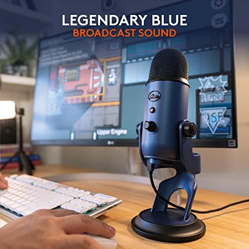 Logitech Creators Blue Yeti USB Microphone for Gaming, Streaming, Podcast, YouTube, Discord, PC, Studio Sound, Plug & Play-Midnight Blue 2