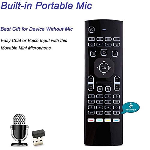 Air Mouse,MX3 Pro Voice Mini Keyboard, Backlit Remote Control,Mini Wireless Keyboard & IR Learning Air Mouse Remote,Compatible for Raspberry Pi, Android TV Box, Projector,HTPC, Window, Mac OS 3
