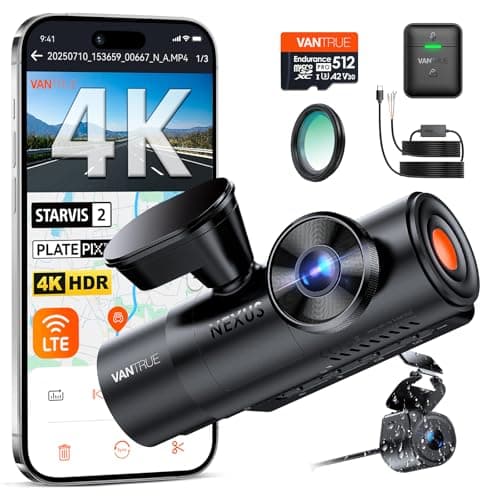 [N4Pro S & CPL & 512G SD Card & Hardwire Kit & Remote Control] 11.5ft USB-C Hardwire Kit, Remote Control with Event Locking, 4K+1080P+2.5K Front Inside Rear Dash Camera, 4k+2.5K Dual Channel