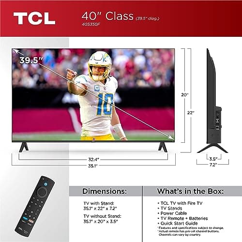 TCL 40-Inch Class S3 1080p LED Smart TV with Fire TV (40S350F, 2023 Model), Alexa Built-in, Apple AirPlay Compatibility, Streaming FHD Television,Black 4