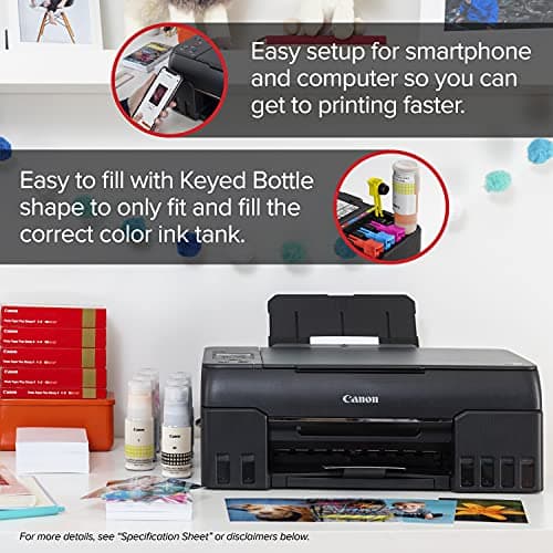 Canon PIXMA G620 Wireless MegaTank Photo All-in-One Printer [Print, Copy, Scan], Black,Works with Alexa 4