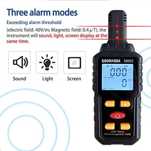 3 in 1 EMF Meter,EMF Reader,Electromagnetic Field Radiation Detector,EMF Tester for Home,EMF Detector with sound light alarm,Ghost Hunting Equipmetent 4