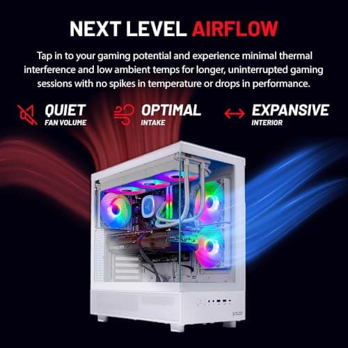 Skytech Gaming Azure 3 Desktop PC, Ryzen 7 9700X 3.8 GHz (5.5GHz), NVIDIA RTX 4060 8GB, 1TB NVMe SSD, 16GB DDR5 RAM 6000, 650W Gold PSU, 360mm ARGB AIO, Wi-Fi, Win 11 4