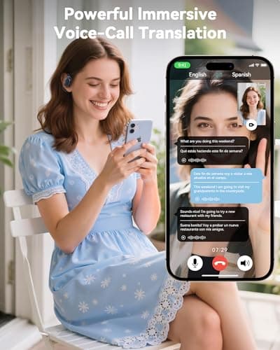 AI Translation Earbuds Real Time, 164 Languages & Accents, Translator Earbuds 90H Playtime, Translation Headphone LED Display Audifonos Traductores Inglés Español for Travel Business Meeting, Black 3