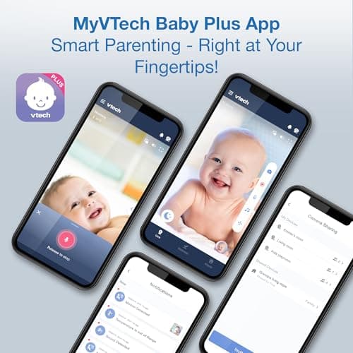 VTech 2-Cameras Smart WiFi Baby Monitor with 1080p FHD Camera and 5" HD IPS Screen, Free App with Motion Video, Sound/Motion Detection and Notifications, Split-Screen, Pan-Tilt-Zoom: VM901-2HD 2