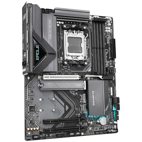 GIGABYTE X870 Eagle WIFI7 Motherboard - Supports AMD Ryzen 9000 CPUs, 14+2+2 Phases VRM, up to 8000MHz DDR5 (OC), 1xPCIe 5.0, Wi-Fi 7, 2.5GbE LAN, USB 4 3