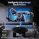 Mini Projector with WiFi and Bluetooth 4K Support, Native 1080P Portable Outdoor Smart Projector, Mirror Screen with Android/iOS/PC Compatible with PC/PS5/Phone/TV Stick (VF340) 3