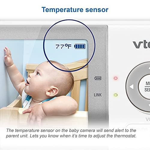 VTech VM923 Baby Monitor, 2.8” Screen, Pan-Tilt-Zoom, 1000ft Long Range, Night Vision, 2-Way Audio, Temperature Sensor, Lullabies, Secure Transmission No WiFi 4