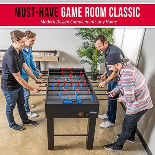 GoSports 54 Inch Full Size Foosball Table - Black Finish - Includes 4 Balls and 2 Cup Holders 2